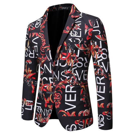 Blazer slim homme imprimé lettres vue de face