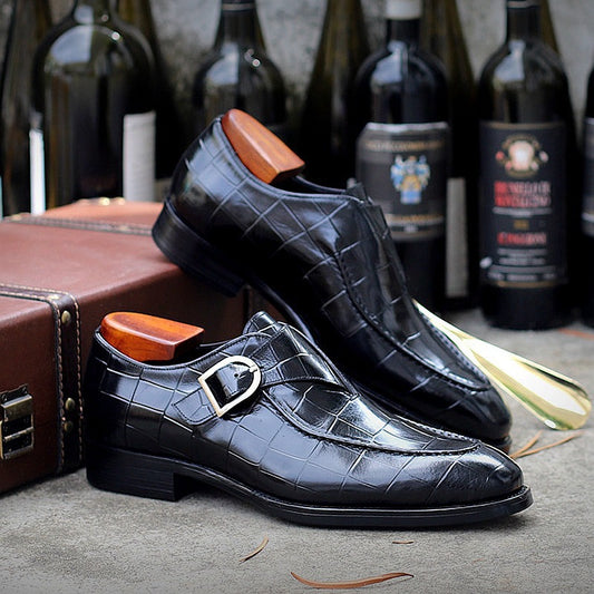 Chaussures habillées plates homme noires et bordeaux