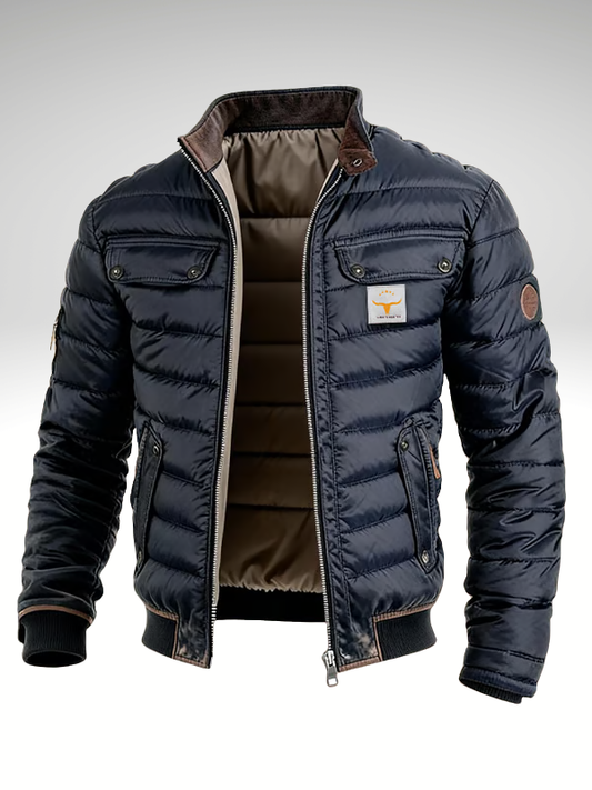 Veste matelassée bleu foncé pour homme en ville