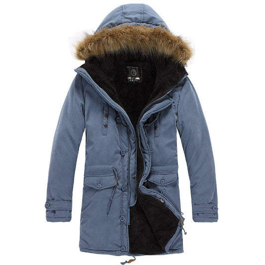 Parka homme à capuche pour l'hiver en kaki