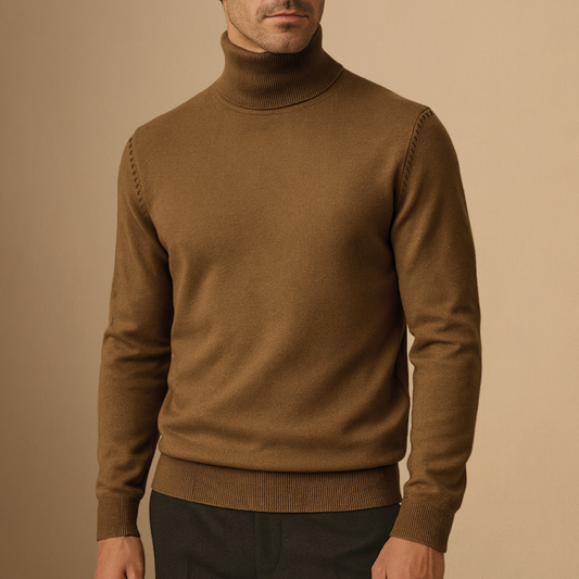 Pull à col roulé pour homme - marron
