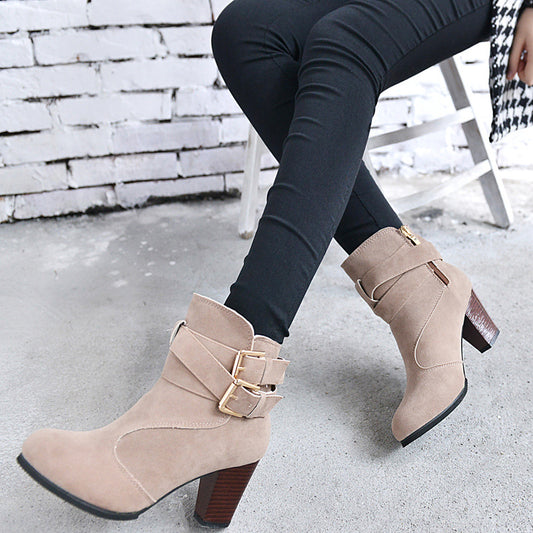 Bottines à talon femme hiver vue de profil
