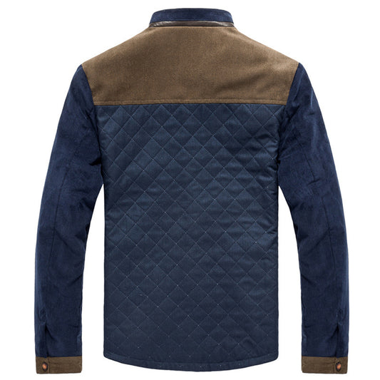 Veste casual homme slim fit design patchwork marron café