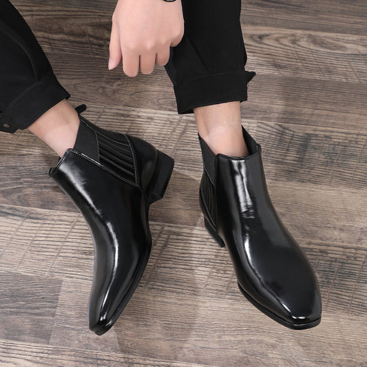 Bottines Chelsea homme bout pointu talon carré