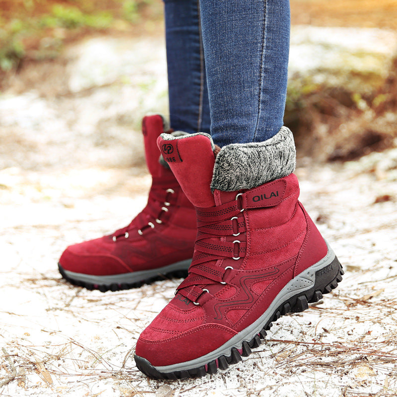 Bottines femme hiver à lacets et talon haut