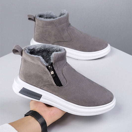 Bottes de neige homme grises à zip latéral