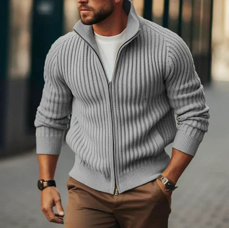 Cardigan zippé homme style thermique