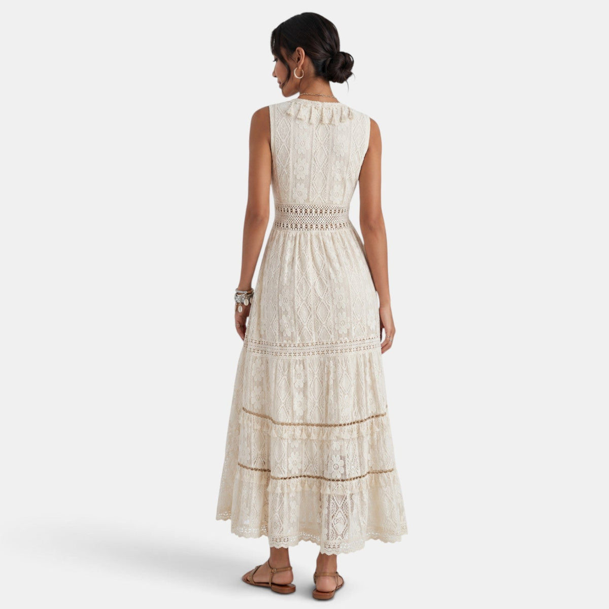 Armelle | Robe maxi femme élégante en dentelle