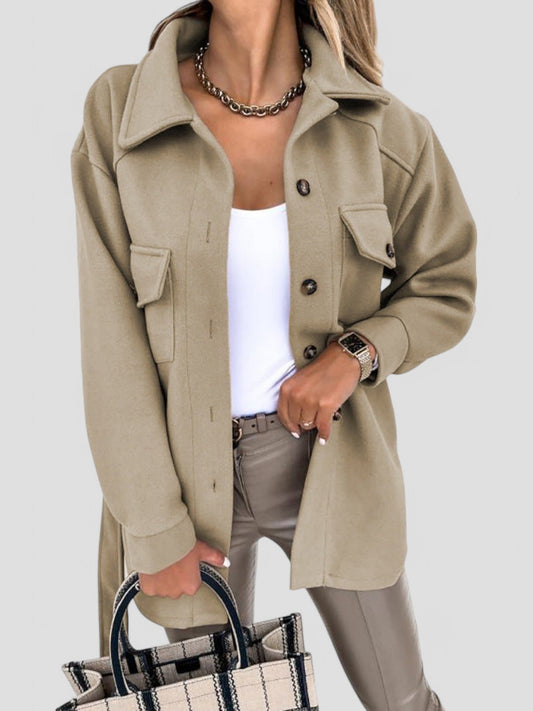 Manteau boutonné femme en laine