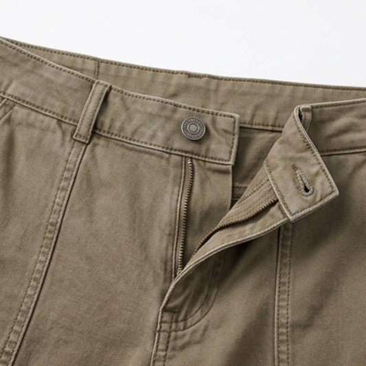 Pantalon utilitaire femme taille haute à poches, kaki chaud