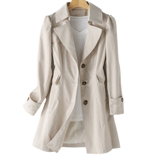 Trench cintré femme à taille ajustée - kaki