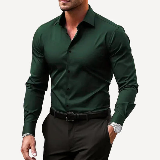 Chemise slim homme style moderne - vert