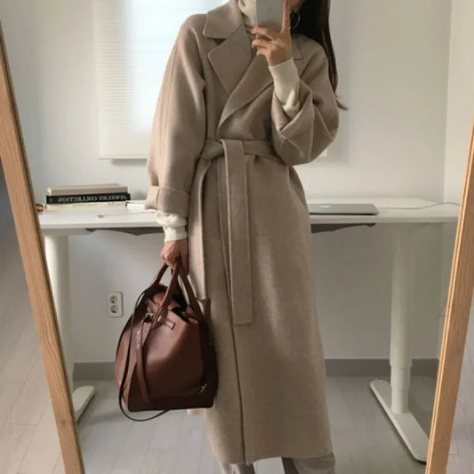 Yseult | Manteau laine ceinture manches larges