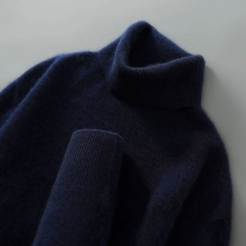 Pull à col roulé homme coupe ajustée pour l'hiver