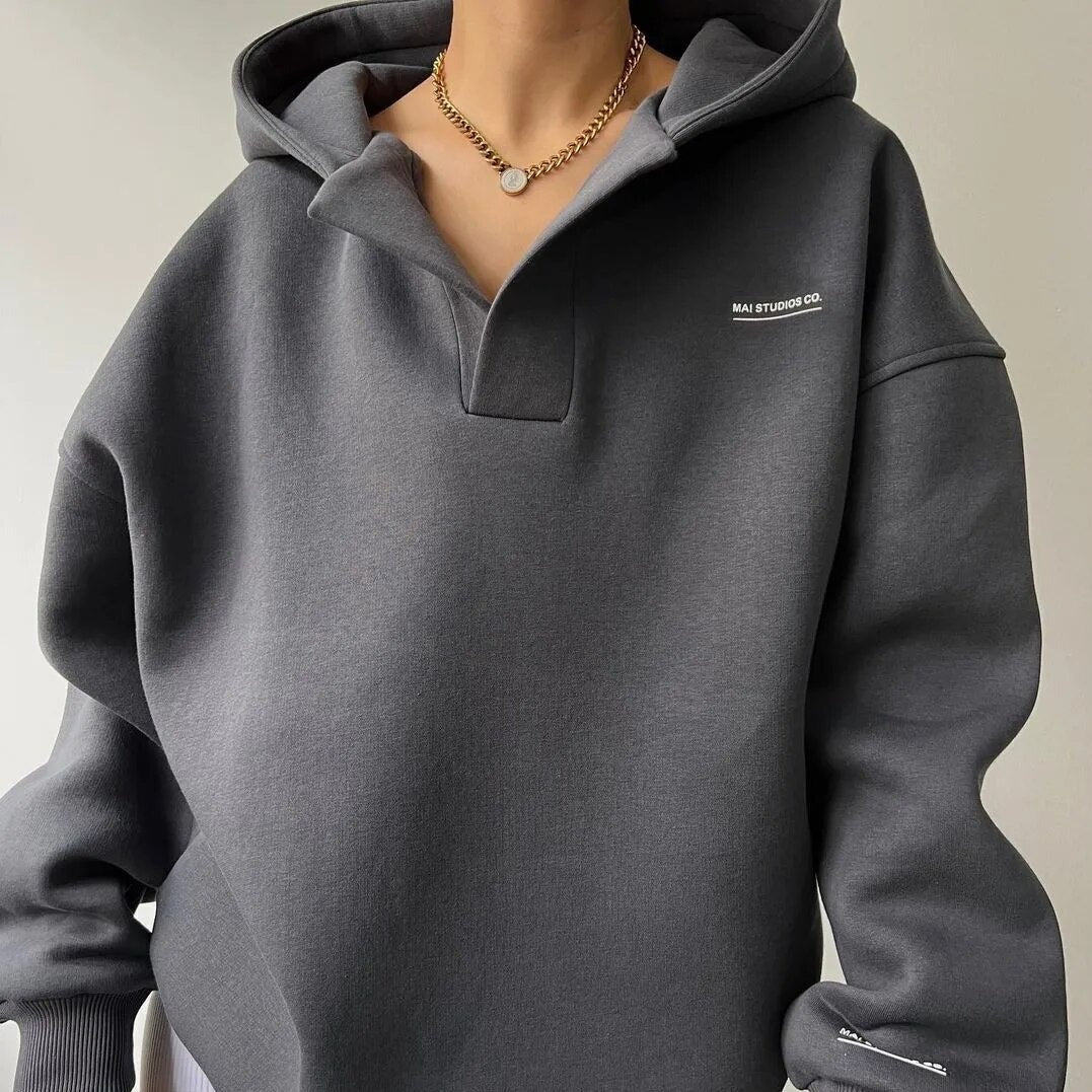 Hoodie oversize femme à capuche - gris