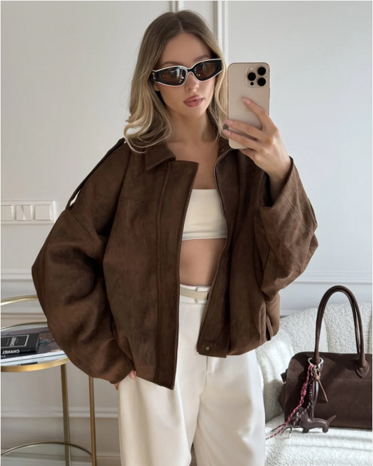 Veste oversize en suédine pour femme
