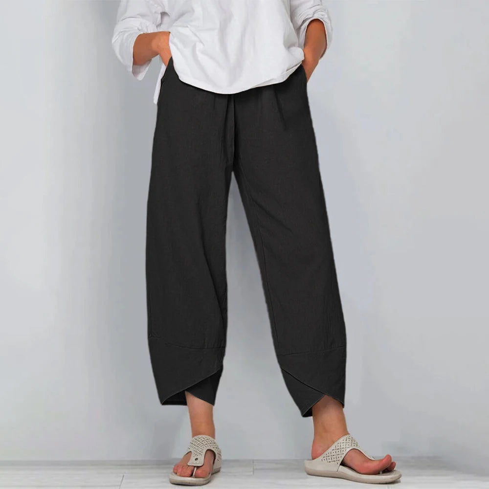 Élina | Pantalon Femme Large Taille Haute