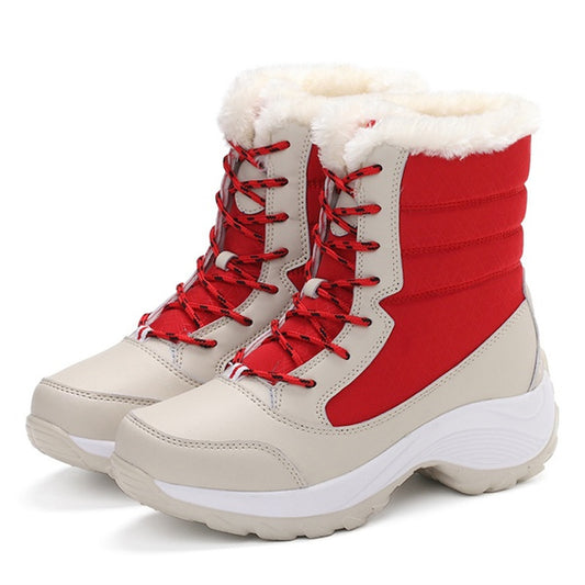 Bottines femme doublées peluche à talon compensé