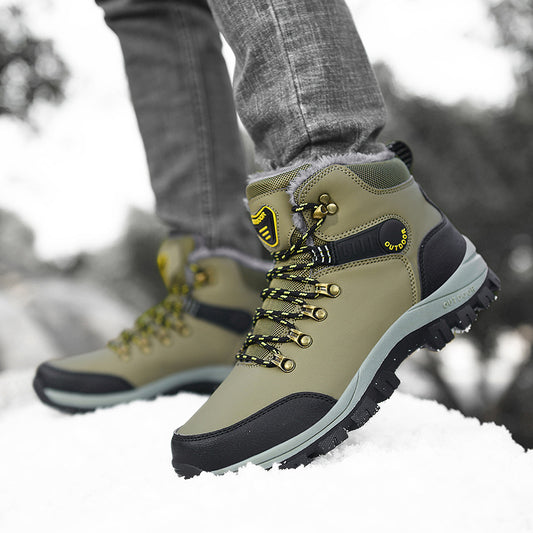 Bottes d'hiver homme doublées à lacets noires