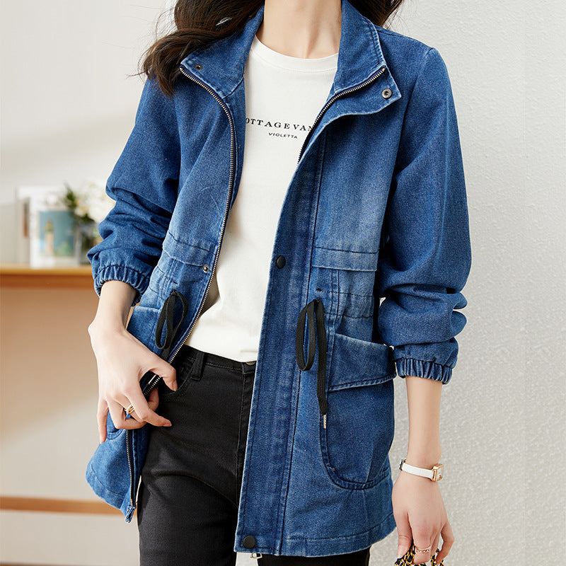 Veste en jean femme style urbain bleue ou noire