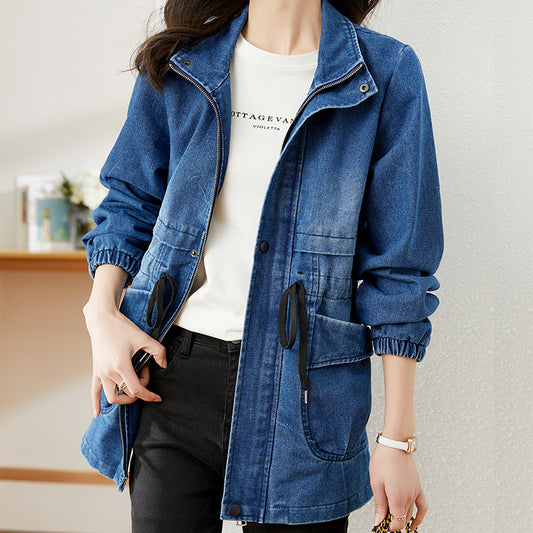 Veste en jean femme style urbain bleue ou noire
