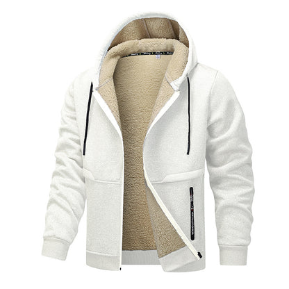 Veste à capuche zippée homme doublée sherpa, vue de face