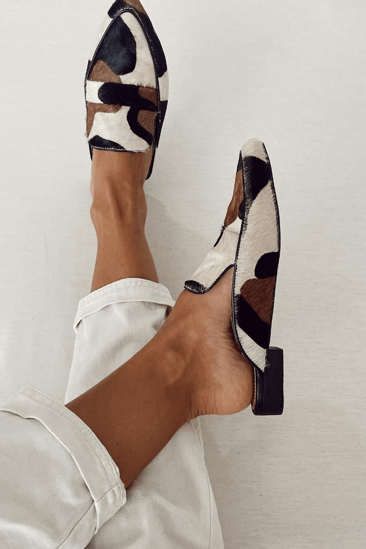 Mocassins femme à motif abstrait géométrique