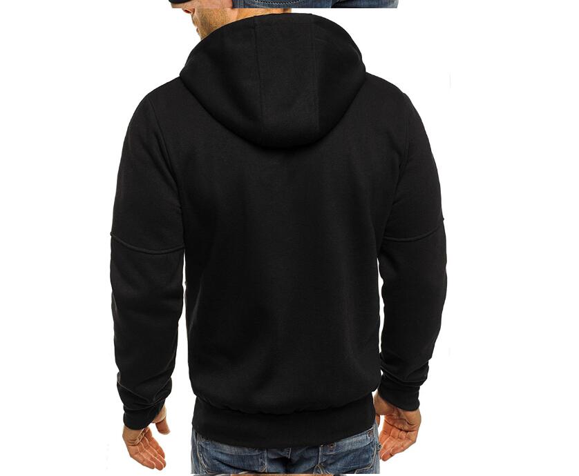 Sweat à capuche zippé homme camouflage jacquard noir