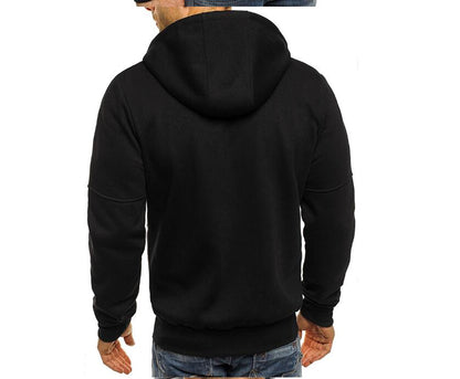 Sweat à capuche zippé homme camouflage jacquard noir