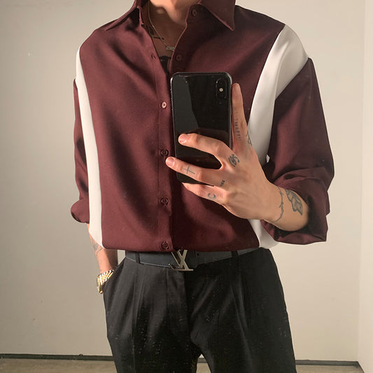 Chemise homme manches longues unie col pointu