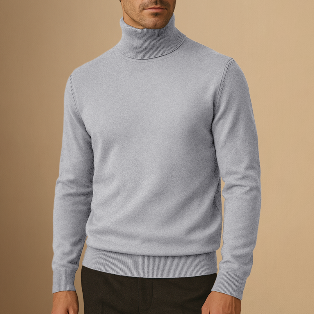Pull à col roulé pour homme - gris