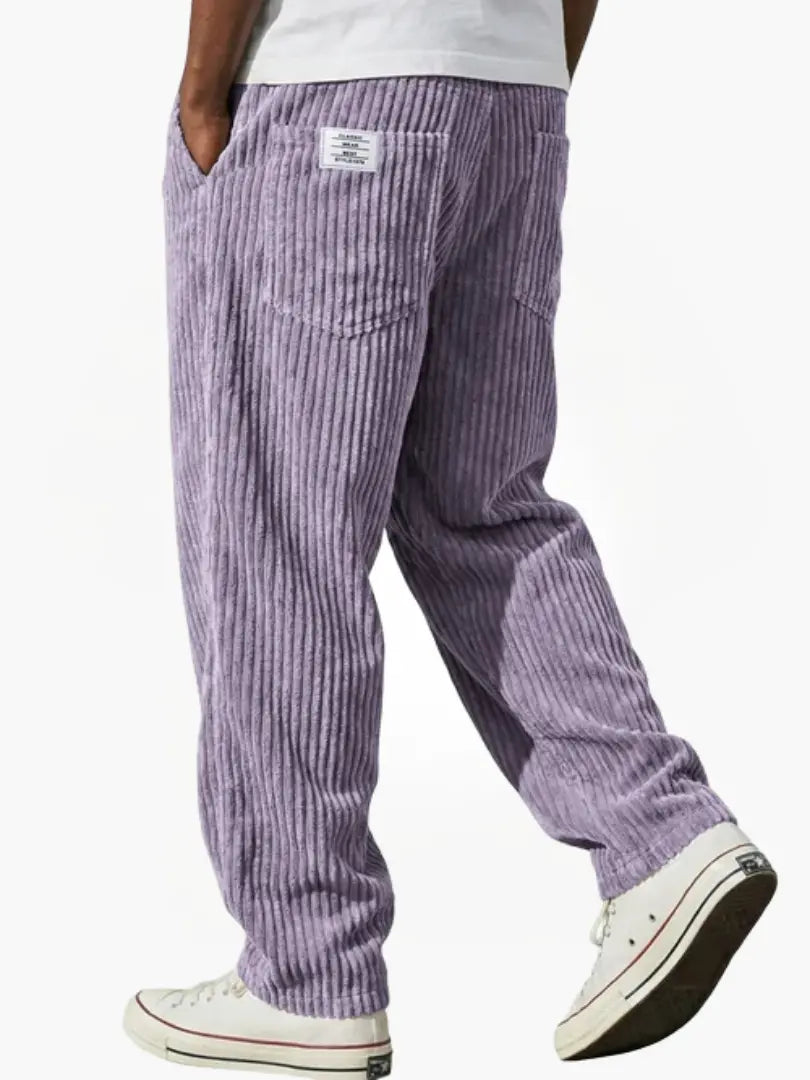 Pantalon côtelé homme vintage coupe droite