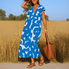 Céleste | Robe Femme Imprimée Fluide Col V