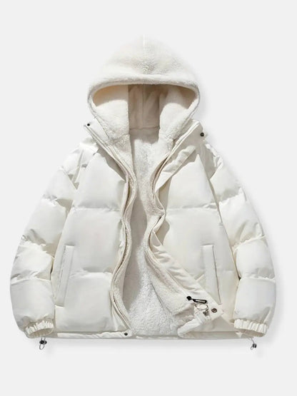 Veste d'hiver femme à capuche - blanc