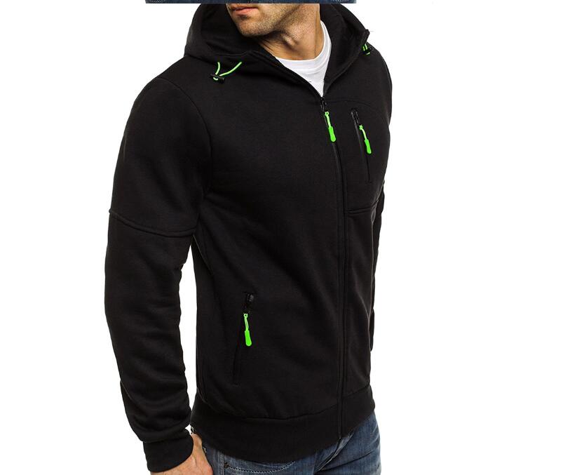 Sweat à capuche zippé homme camouflage jacquard noir