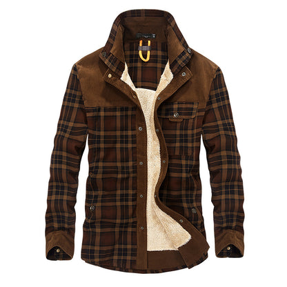 Veste d'hiver homme à carreaux en coton
