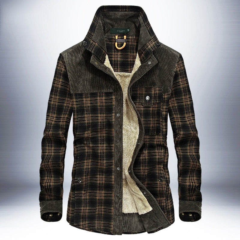 Veste d'hiver homme à carreaux en coton