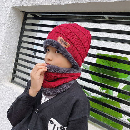 Bonnet d'hiver femme doublé polaire avec écharpe assortie
