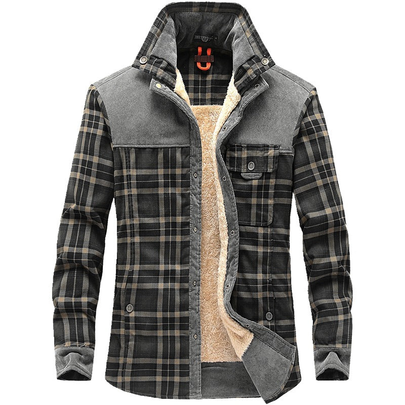 Veste d'hiver homme à carreaux en coton