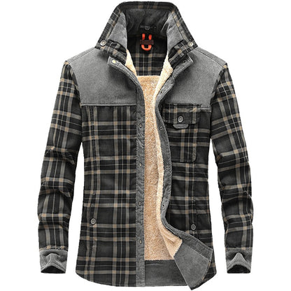 Veste d'hiver homme à carreaux en coton