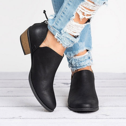Bottines à talon rétro pour femme