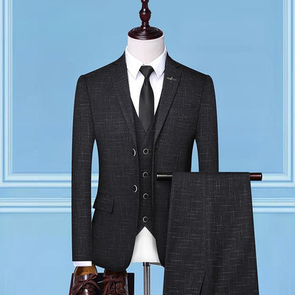 Costume 3 pièces homme bleu marine, veste gilet pantalon