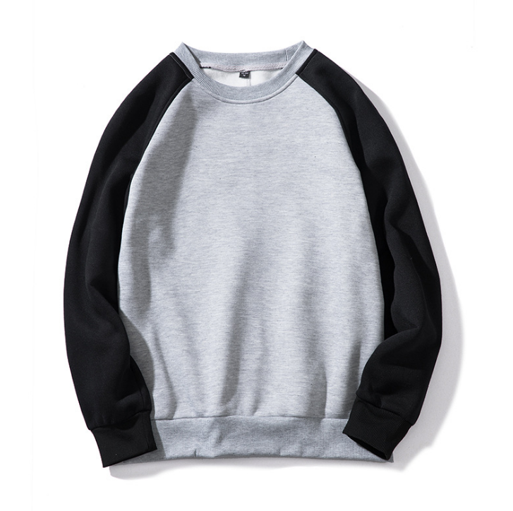 Sweat-shirt homme color block noir et jaune à manches raglan