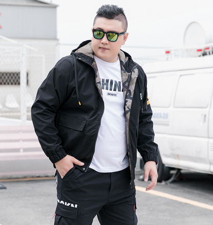 Blouson bomber homme sans col brodé kaki