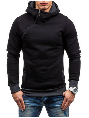 Sweat à capuche zippé homme noir coupe régulière