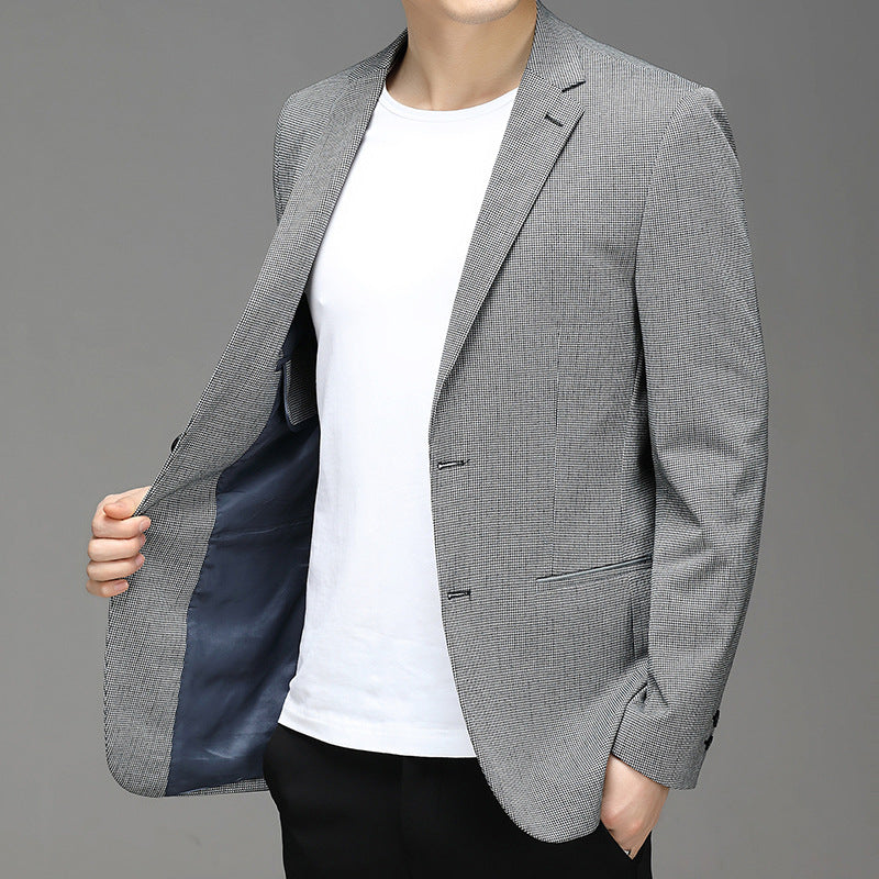Veste de costume homme à carreaux slim gris