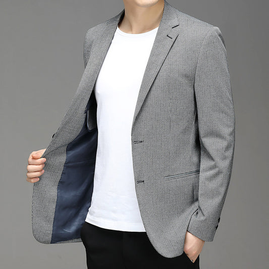 Veste de costume homme à carreaux slim gris