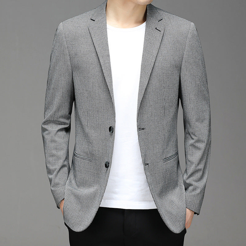 Veste de costume homme à carreaux slim gris