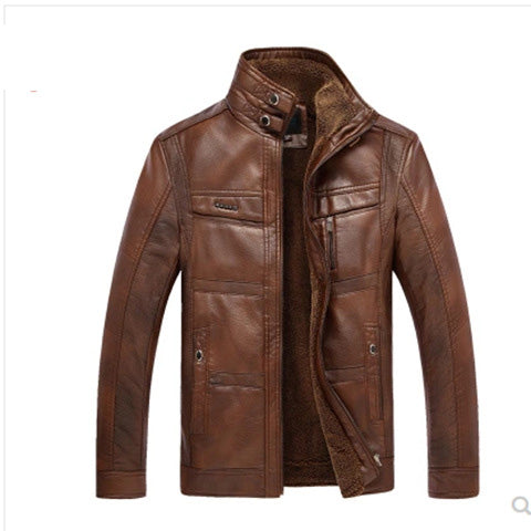 Veste en cuir homme à capuche et fermeture éclair