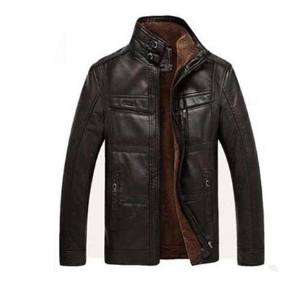 Veste en cuir homme à capuche et fermeture éclair
